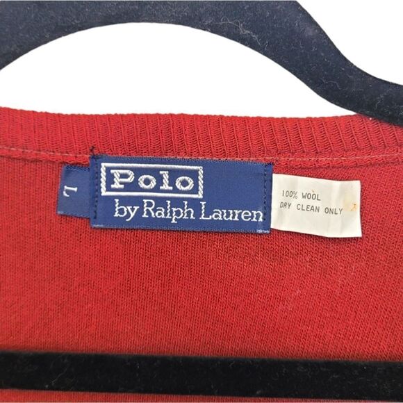 Polo Red 100% Wool V Neck Sweater - Picture 3 of 3